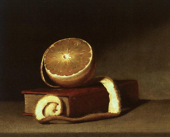 Raphaelle Peale Still Life with Orange and Book Norge oil painting art